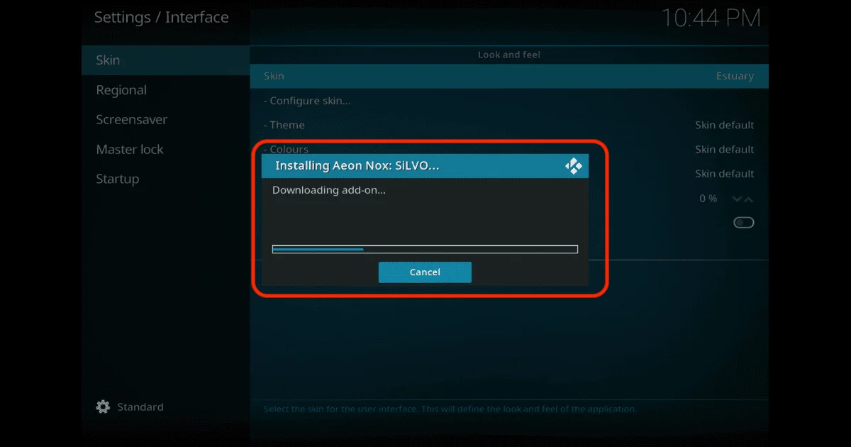 how change kodi skins