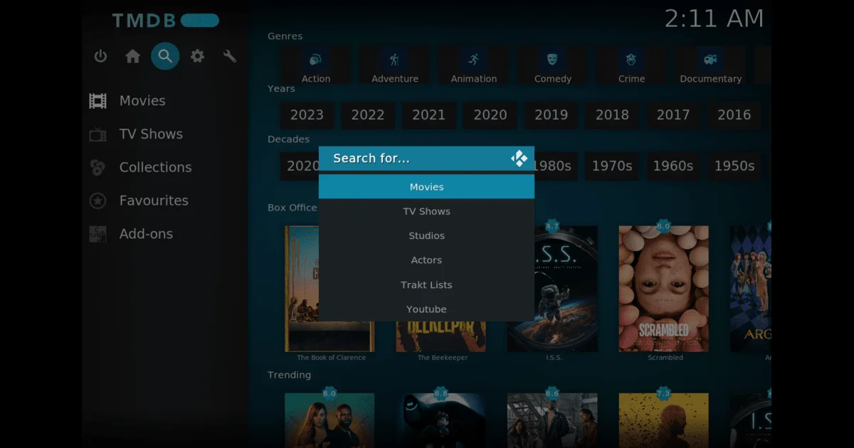 Estuary Kodi build Search