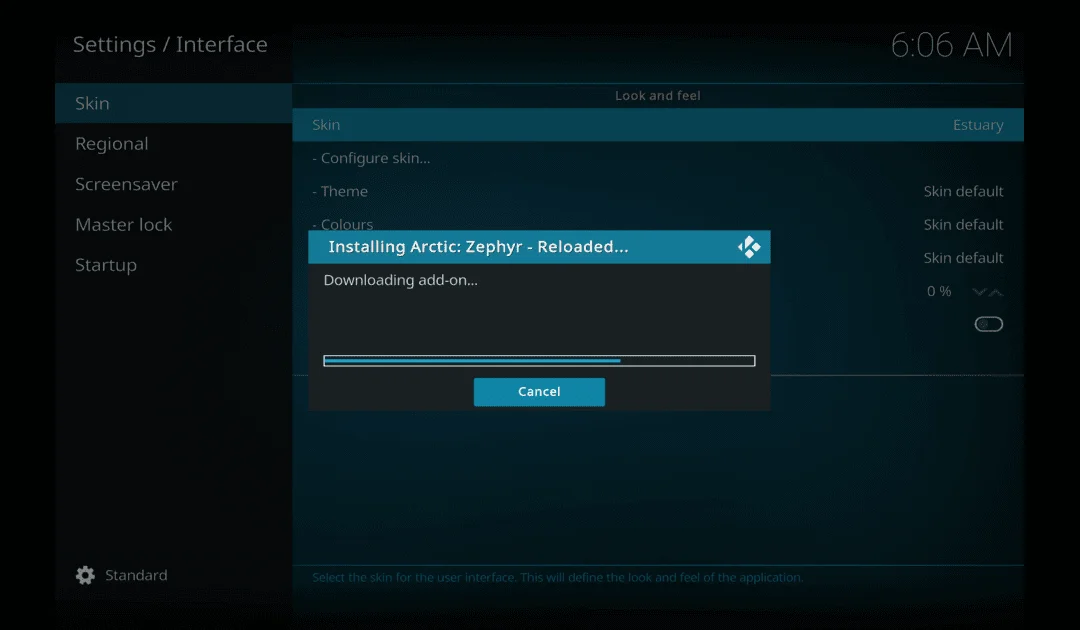 Arctic Zephyr kodi skin