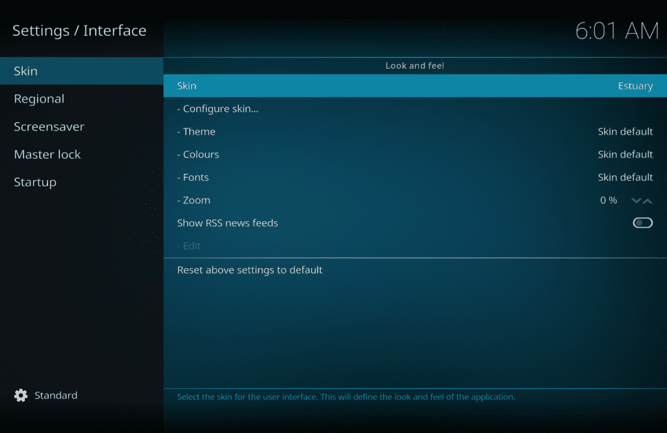 Setup Kodi Skin Aeon Tajo