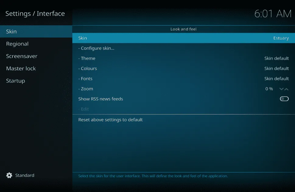 Setup Kodi Skin Aeon Tajo