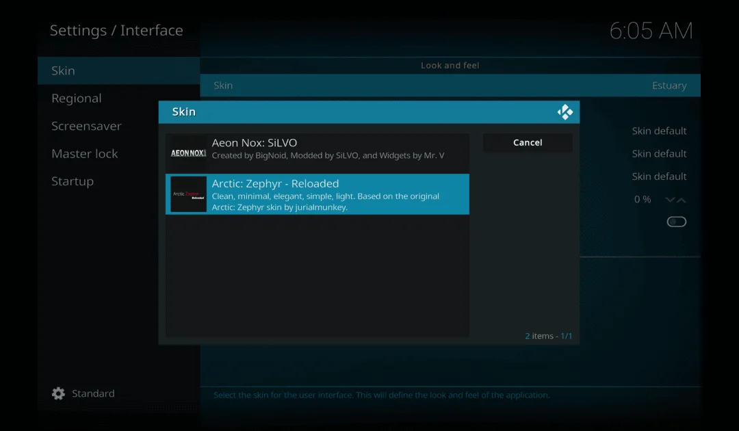how to install Arctic Zephyr Reloaded kodi skin