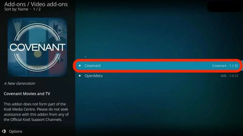 Covenant Kodi