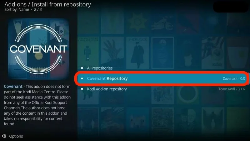 Covenant Kodi Add-On