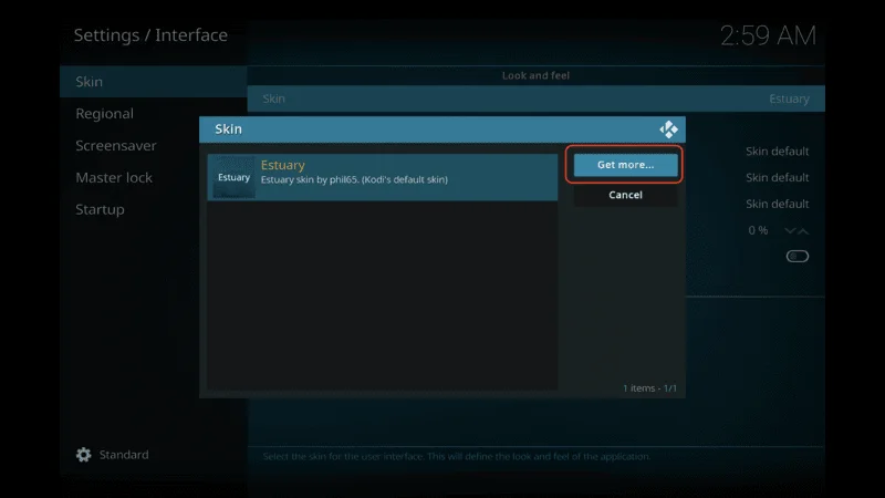 how can i install kodi amber skin