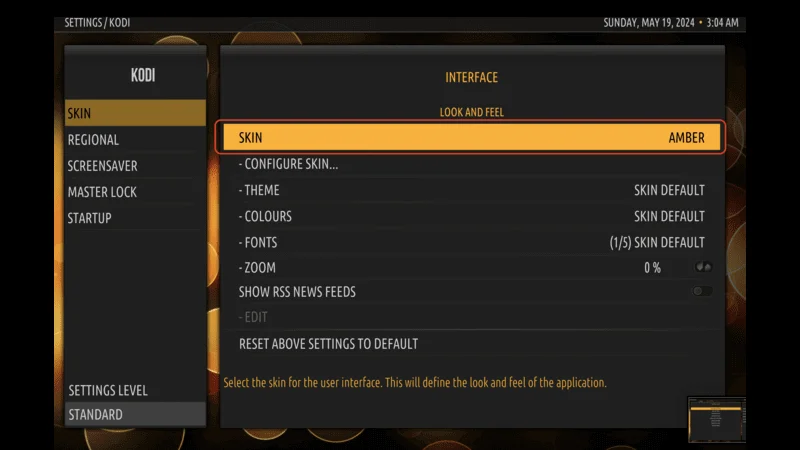 kodi amber skin uinstall steps