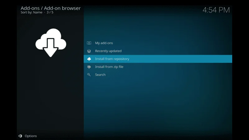 Install from repository kodi addon luffy