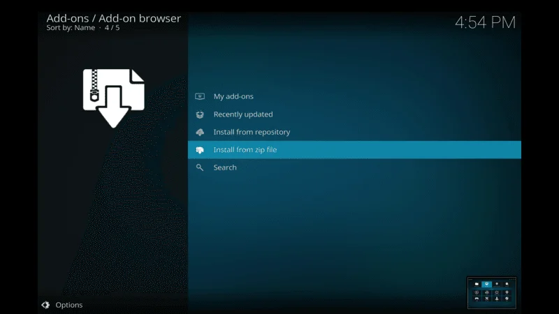 Install from zip file luffy addons