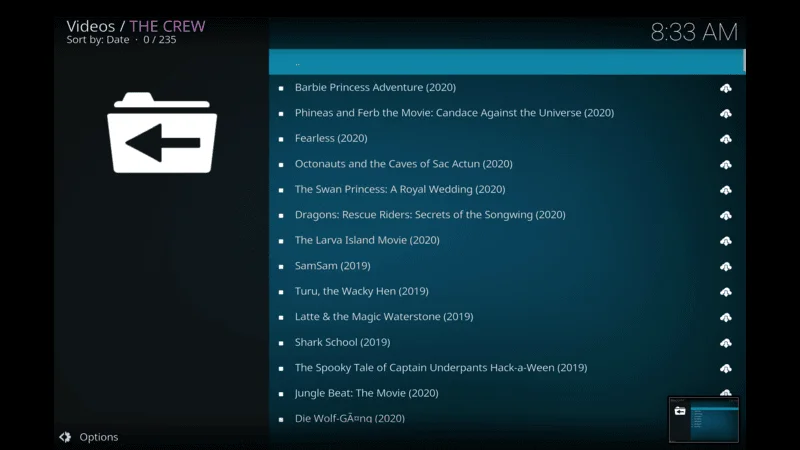 Kids Shows On The Crew addon on Kodi