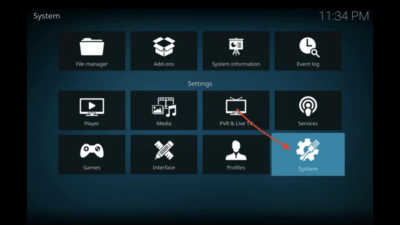 Kodi System setting