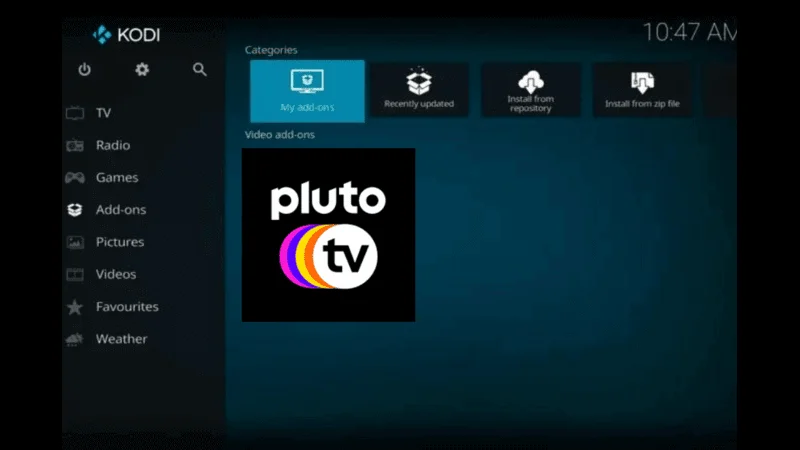 Pluto TV kodi addon