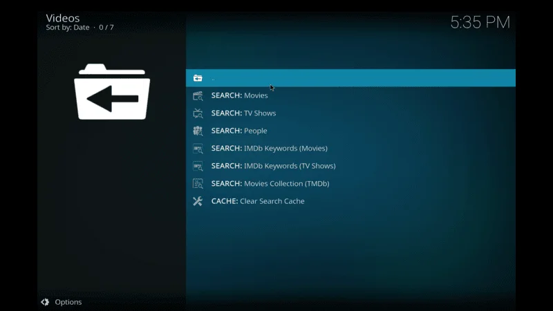 Search option on luffy addon