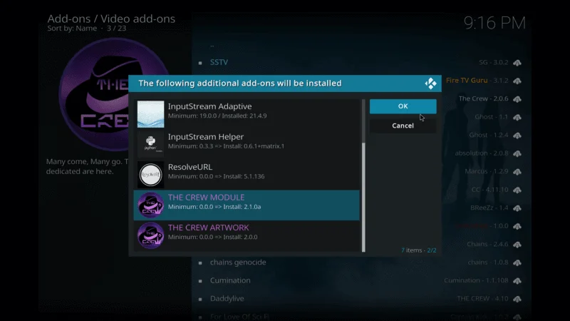 THE CREW MODULE on Kodi