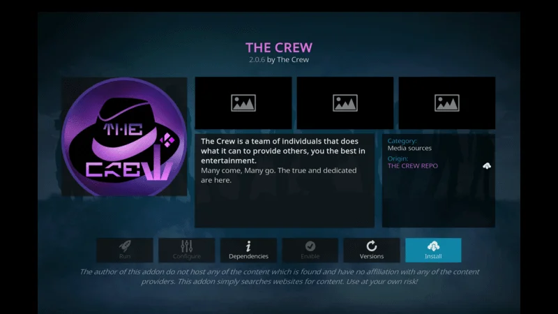 THE CREW on Kodi Install
