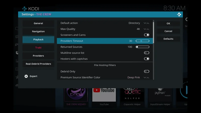 buffring Setting on the Crew