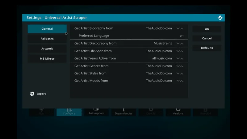 Configuration setting on koid