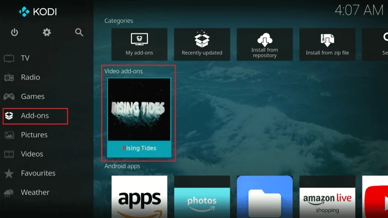 Installing Rising Tides For Kodi Sports 