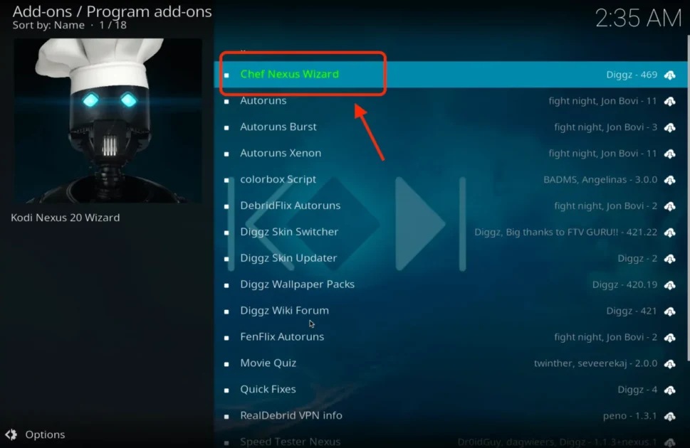 Kodi Add-ons Configuration