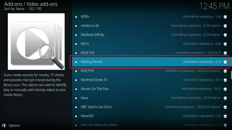 Movie scanner plugin for Kodi 