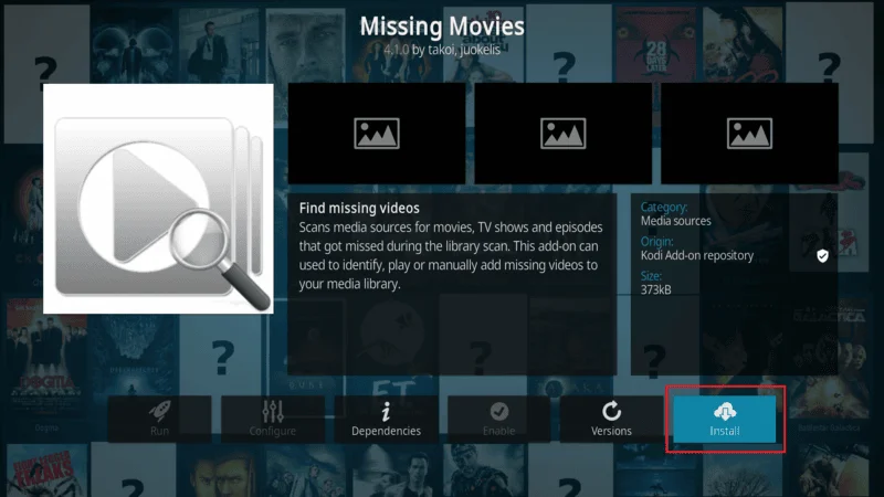 Missing Movies addon