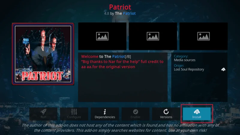 How to install Patriot Kodi 