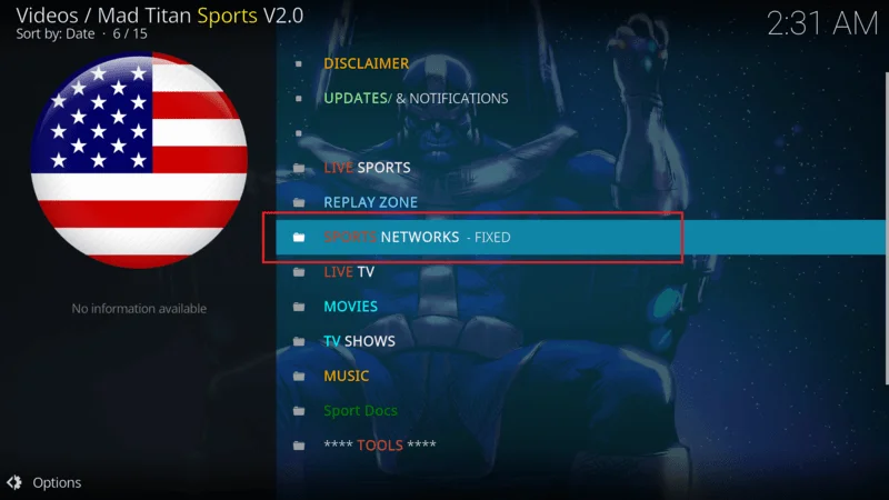 Mad Titan Sports Kodi Addon