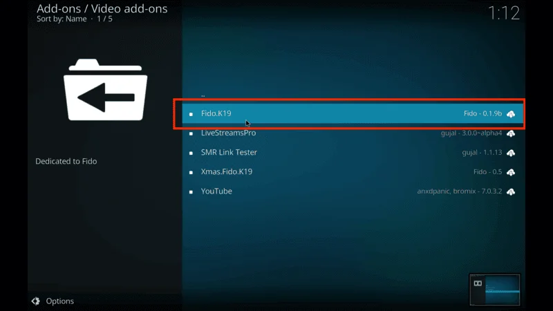 Fido Addon Kodi Android
