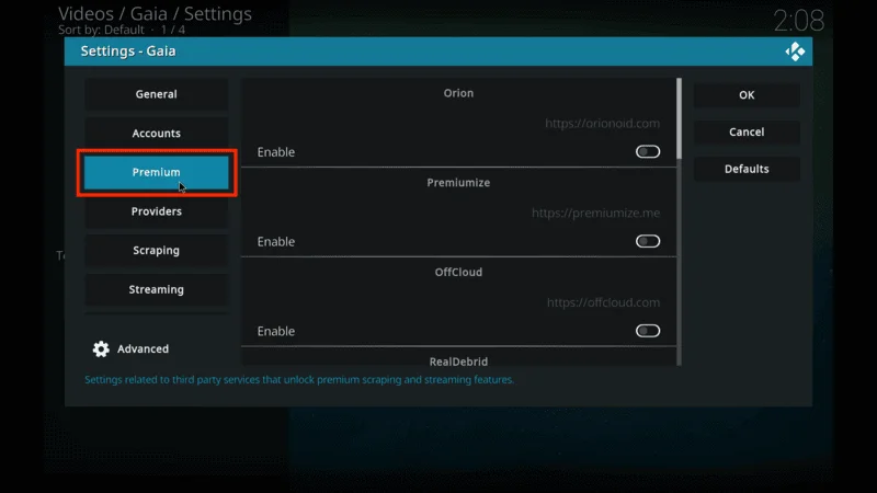 Gaia Kodi Addon Best Features