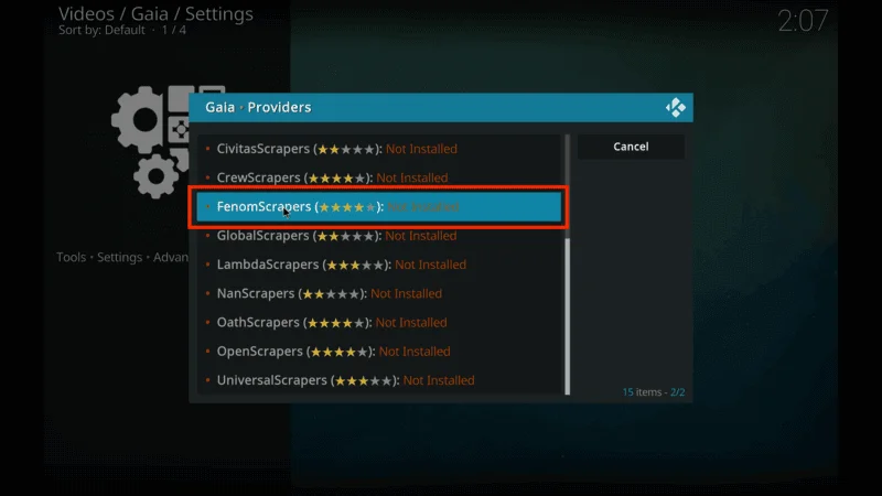 Gaia Kodi Addon Content Delivery