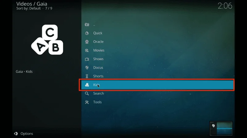 Gaia Kodi Addon Library Setup