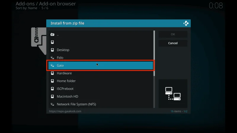 Gaia Kodi Addon Requirements