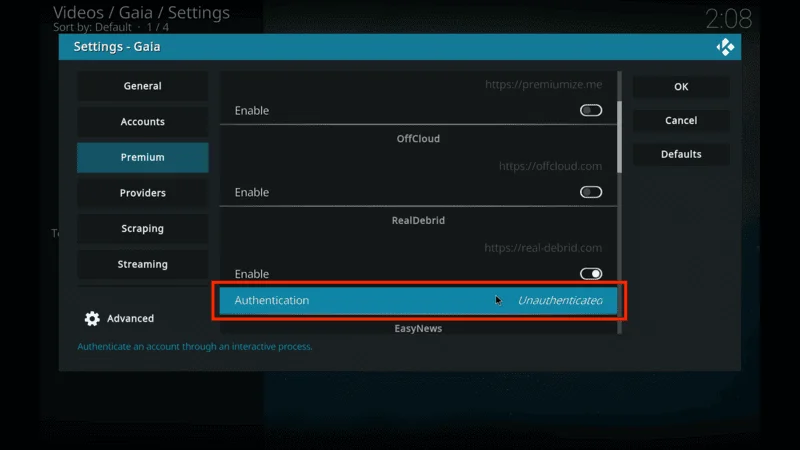 Gaia Kodi Addon Sports Streaming