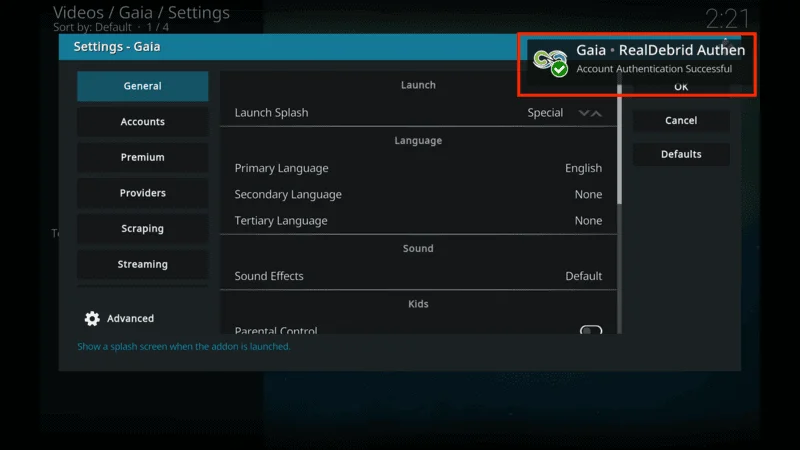 Gaia Kodi Addon TV Shows
