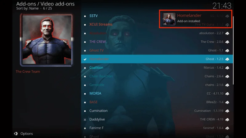 Homelander Addon For IPTV