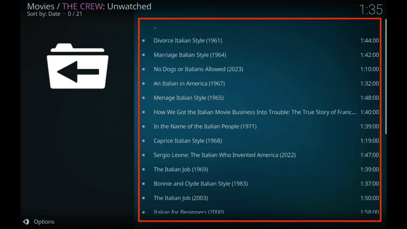 Italian Kodi Movie Addon
