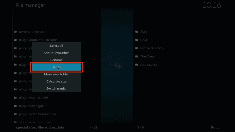 Kodi Addon Removal Steps