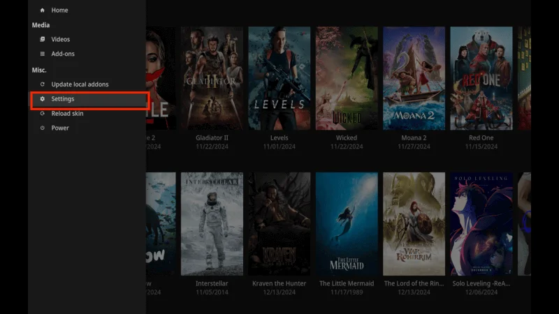Kodi Addons Left Menu Stuck