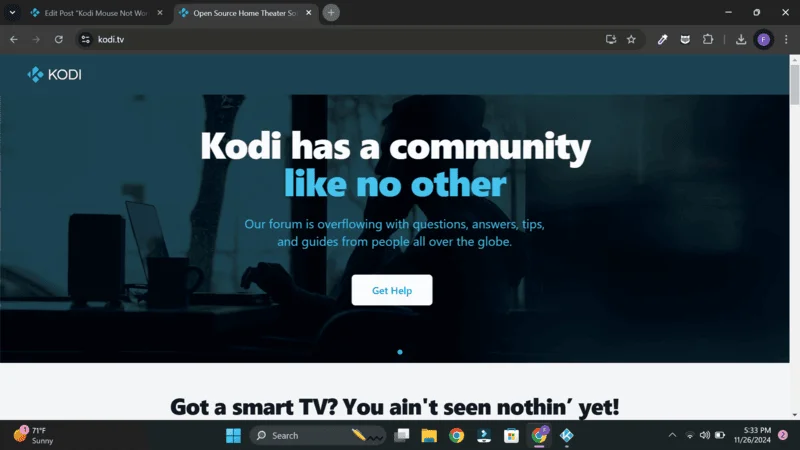 Kodi touchpad not working Windows 10 