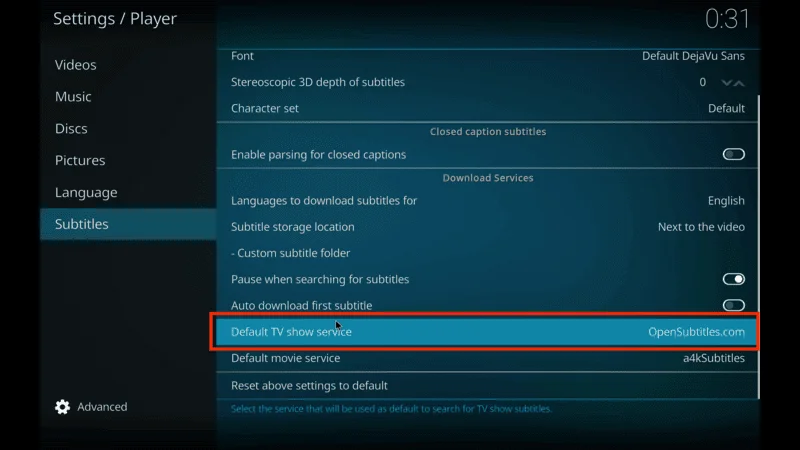 Subtitle Playback Kodi