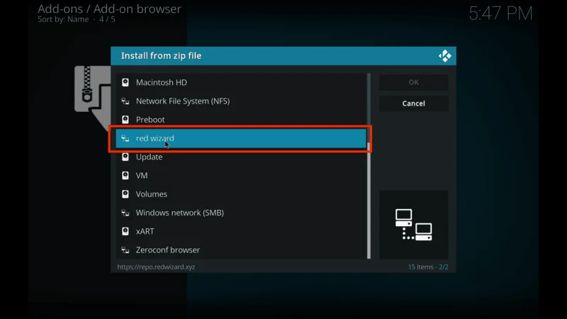 Red Wizard Addons Installation