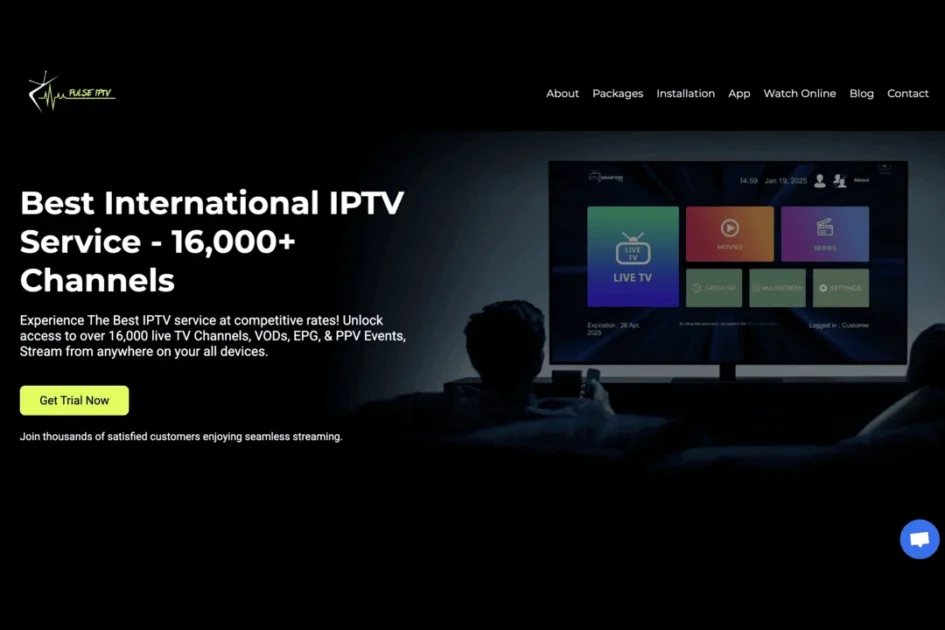 Pusle IPTV - Home Screen